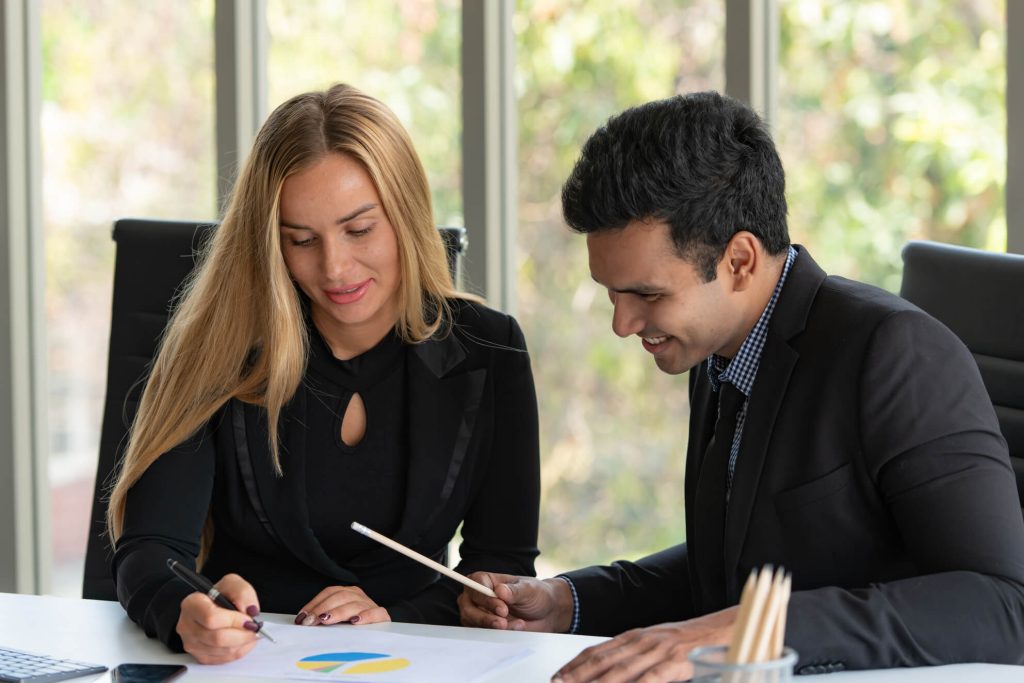 A CEO consults with a marketing expert.