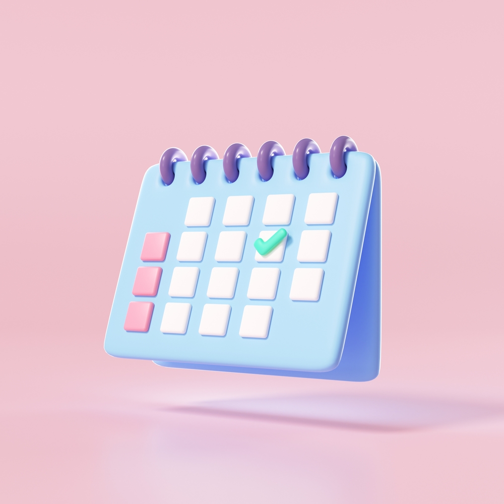 Illustration of a calendar with a checked date