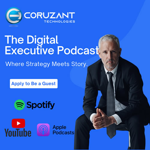 Sidebar banner for The Digital Executive podcast from Coruzant Technologies